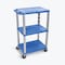 Luxor 42''H 3-Shelf Utility Cart, Blue Shelves, Nickel Legs UCPL1BU-N - alternate 1